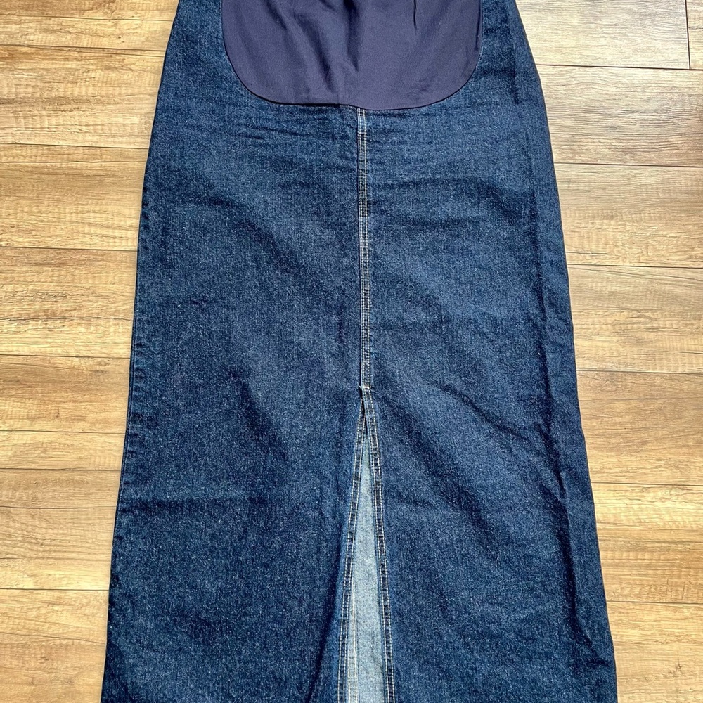 Maternity Denim Maxi Skirt
